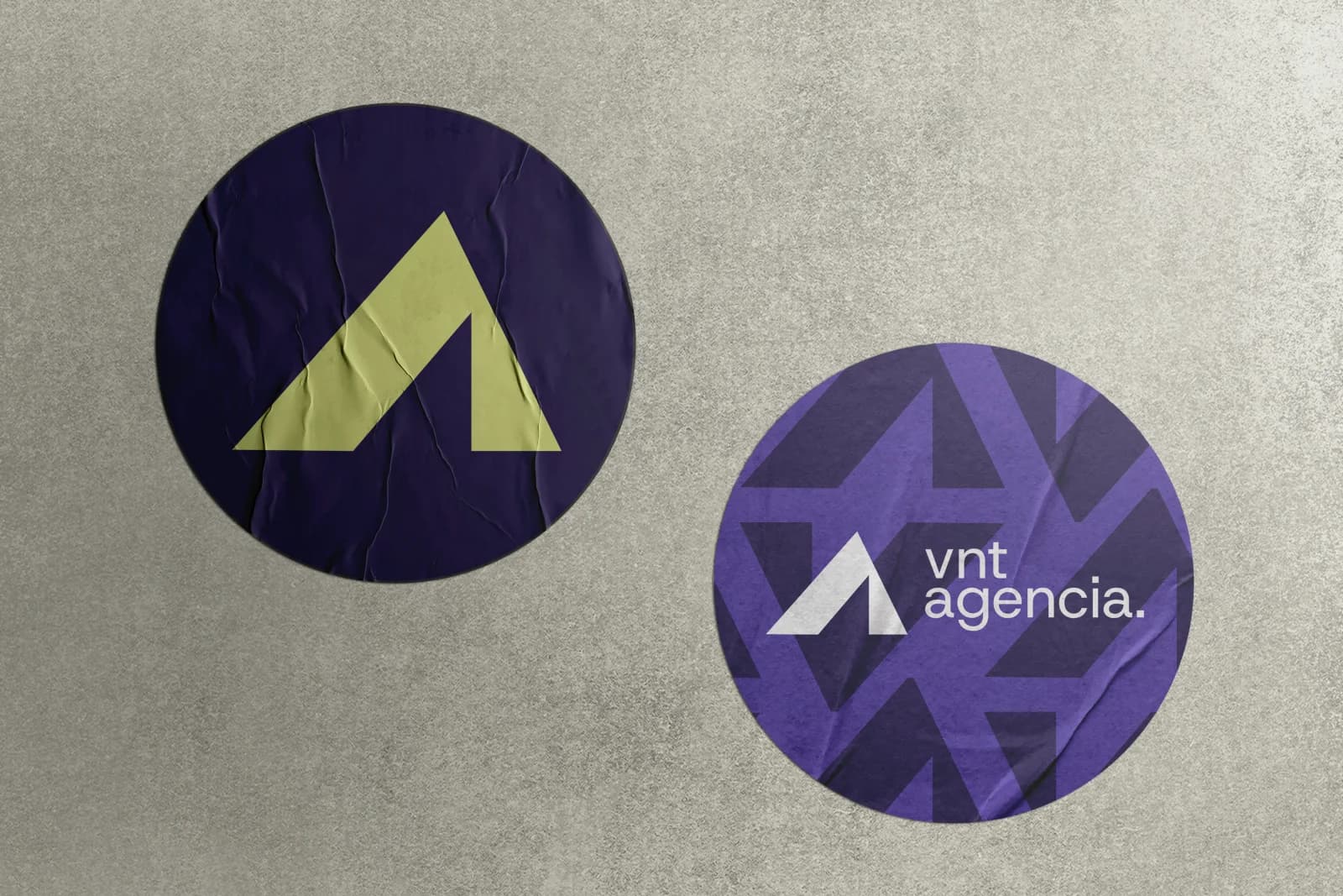 Stickers featuring VNT Agencia's visual system